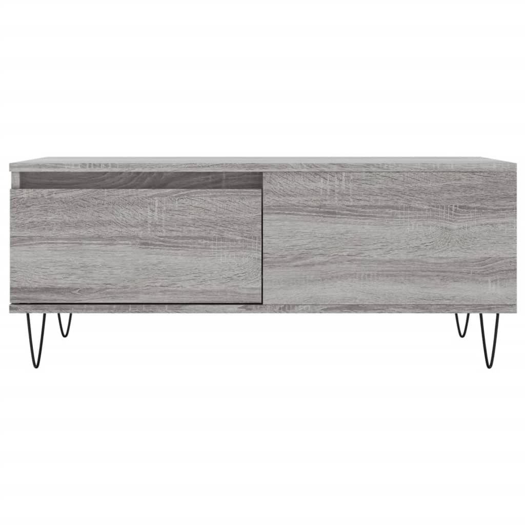Salongbord grå sonoma 90x50x36,5 cm konstruert tre