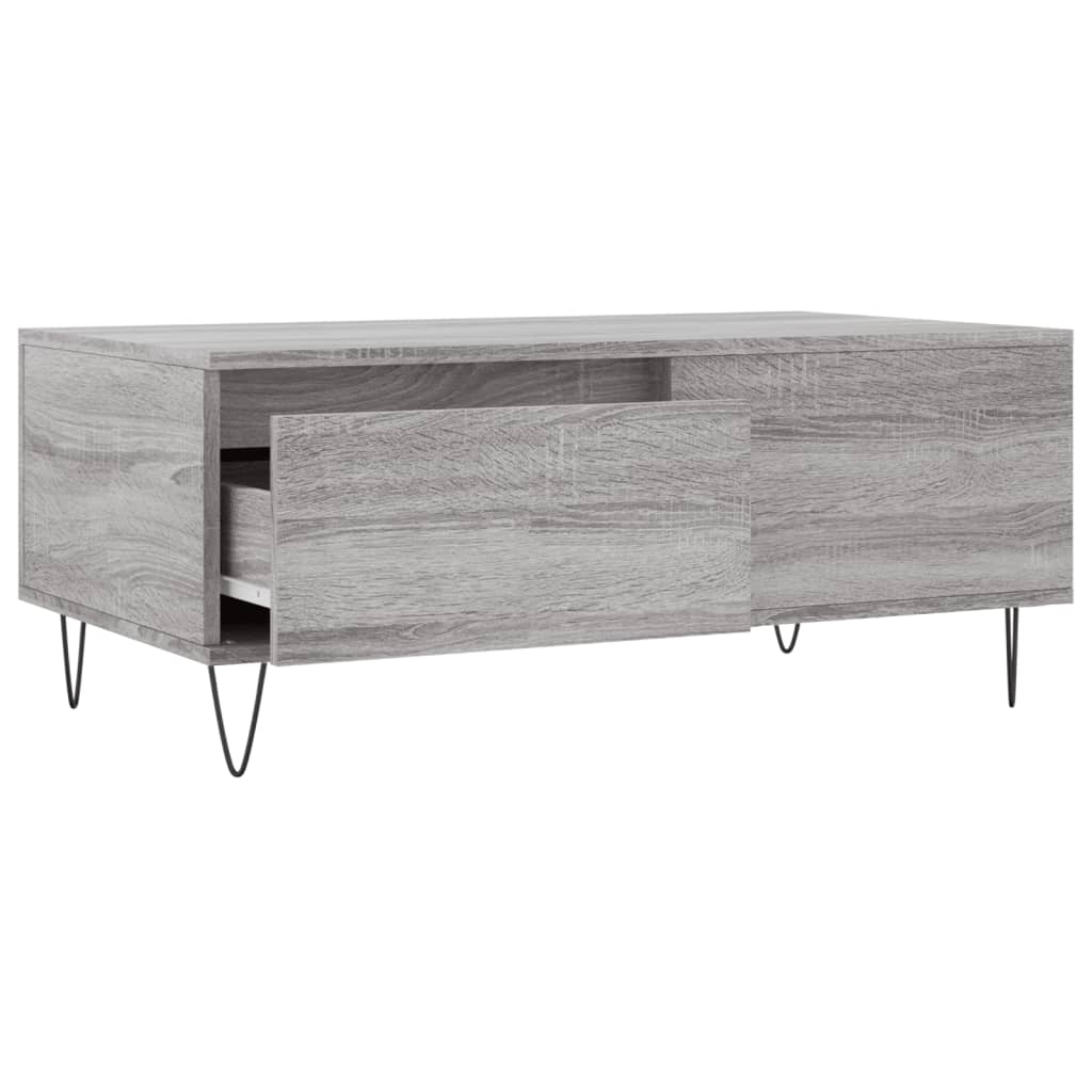 Salongbord grå sonoma 90x50x36,5 cm konstruert tre