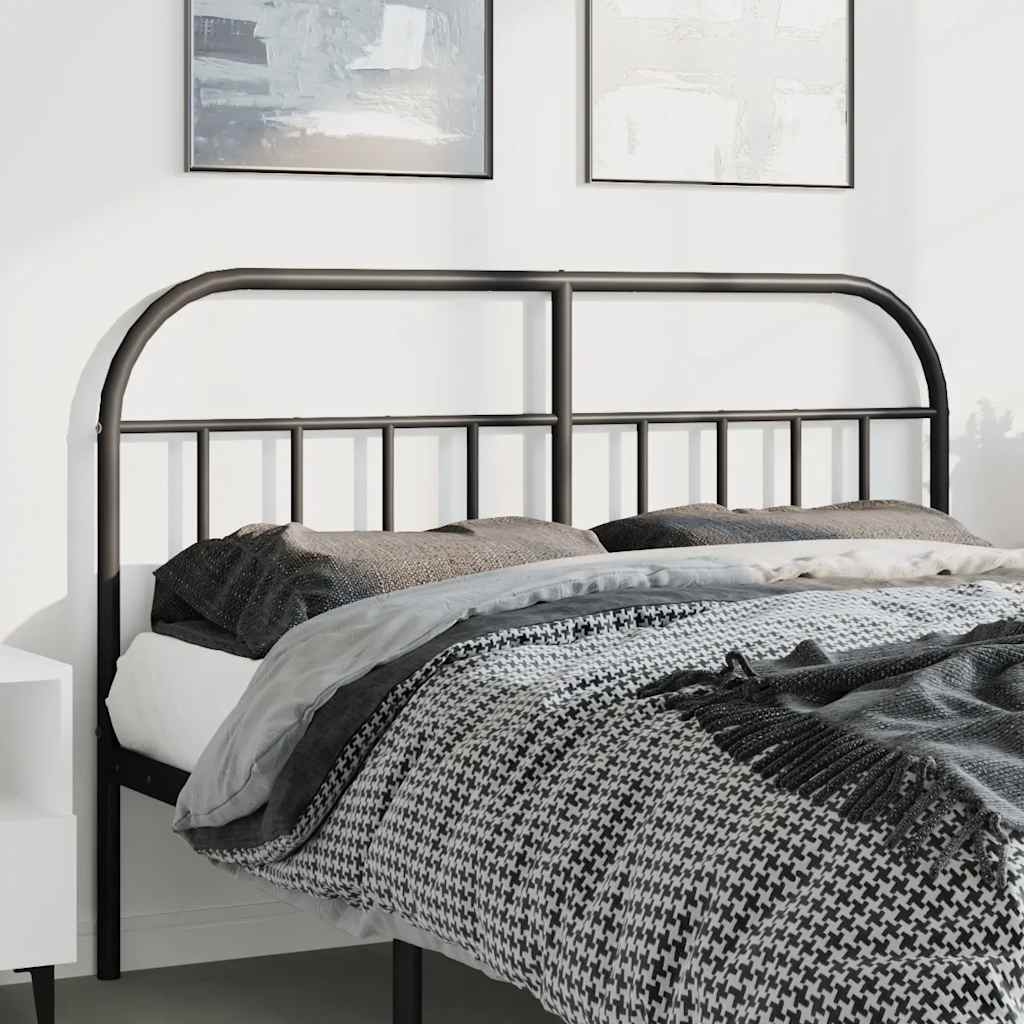 Sengegavl i metall svart 150 cm