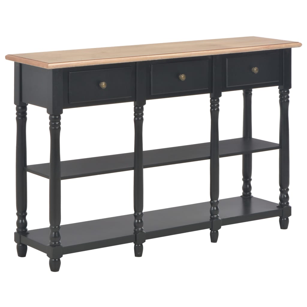 Konsollbord svart 110x30x76 cm konstruert tre