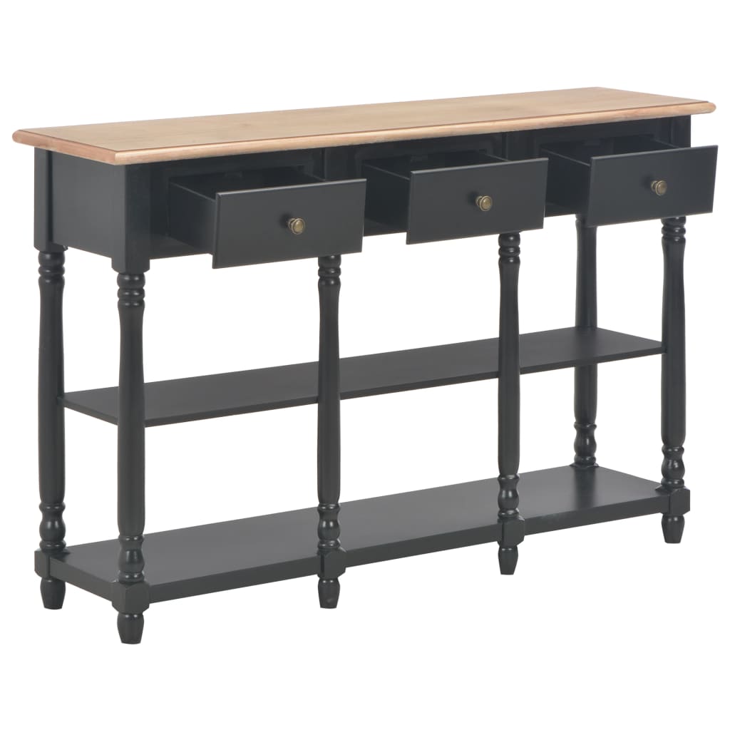 Konsollbord svart 110x30x76 cm konstruert tre