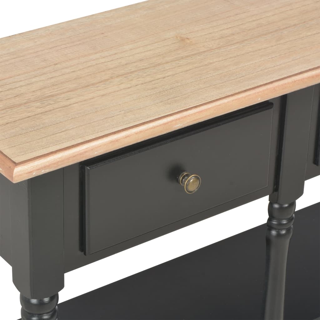 Konsollbord svart 110x30x76 cm konstruert tre