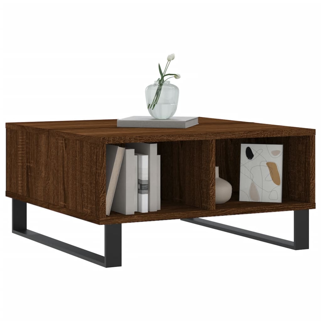 Salongbord brun eik 60x60x30 cm konstruert tre
