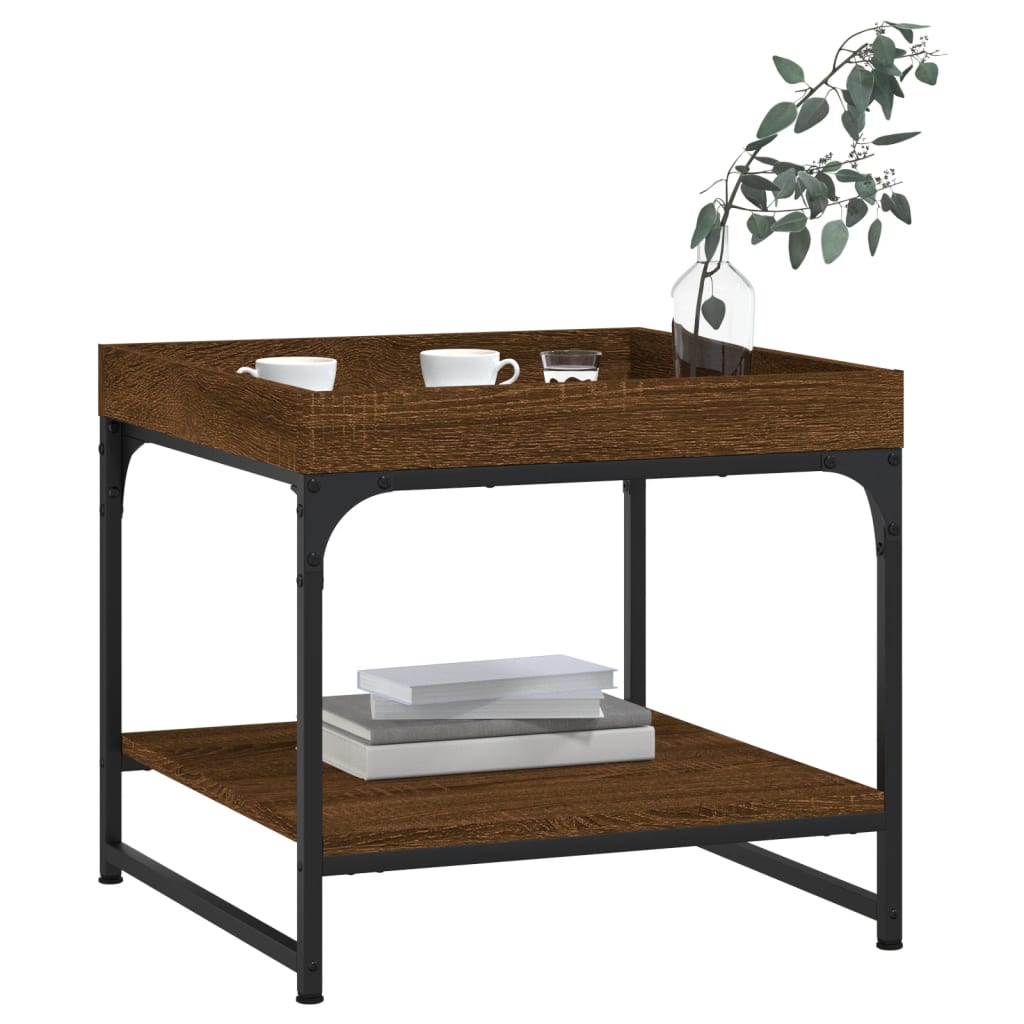 Salongbord brun eik 49,5x49,5x45 cm konstruert tre