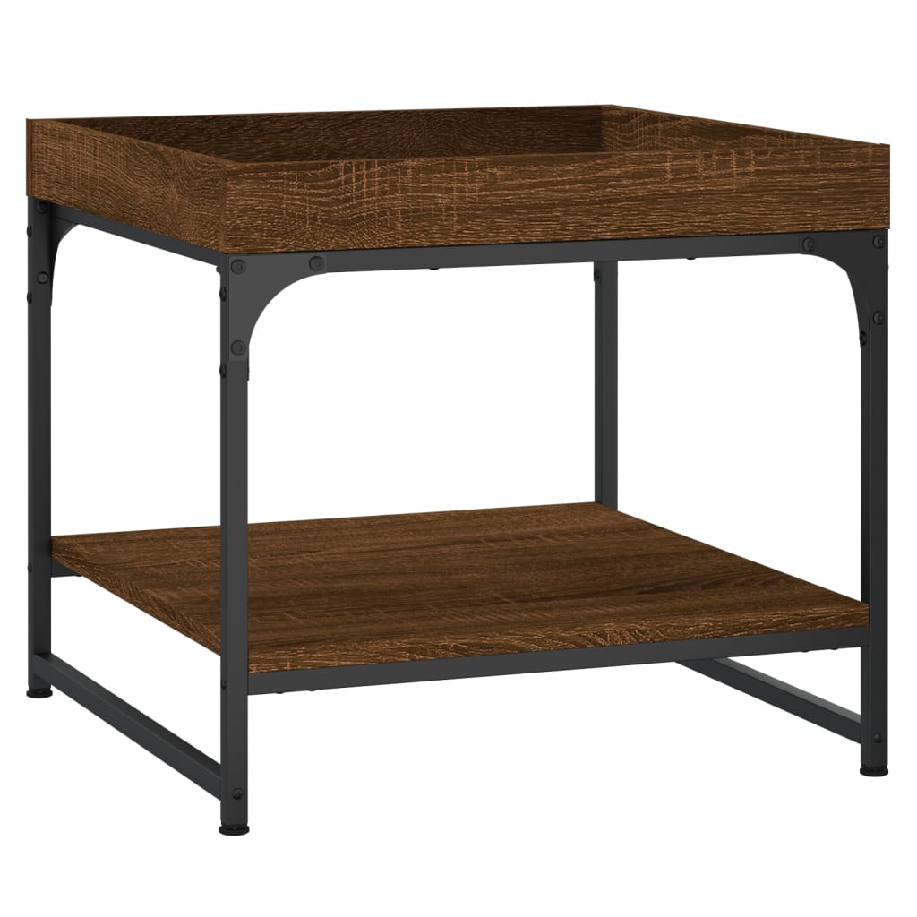 Salongbord brun eik 49,5x49,5x45 cm konstruert tre