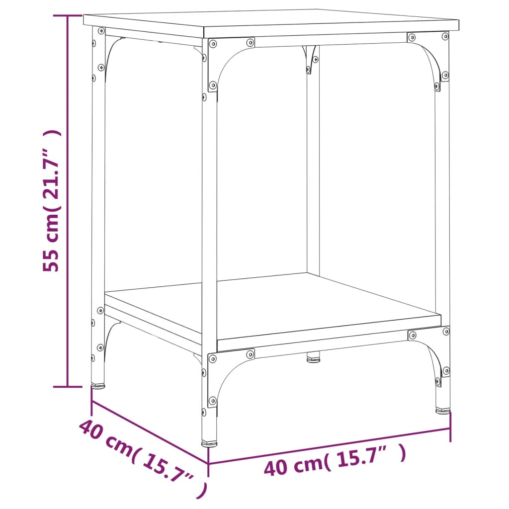 Salongbord svart 40x40x55 cm konstruert tre