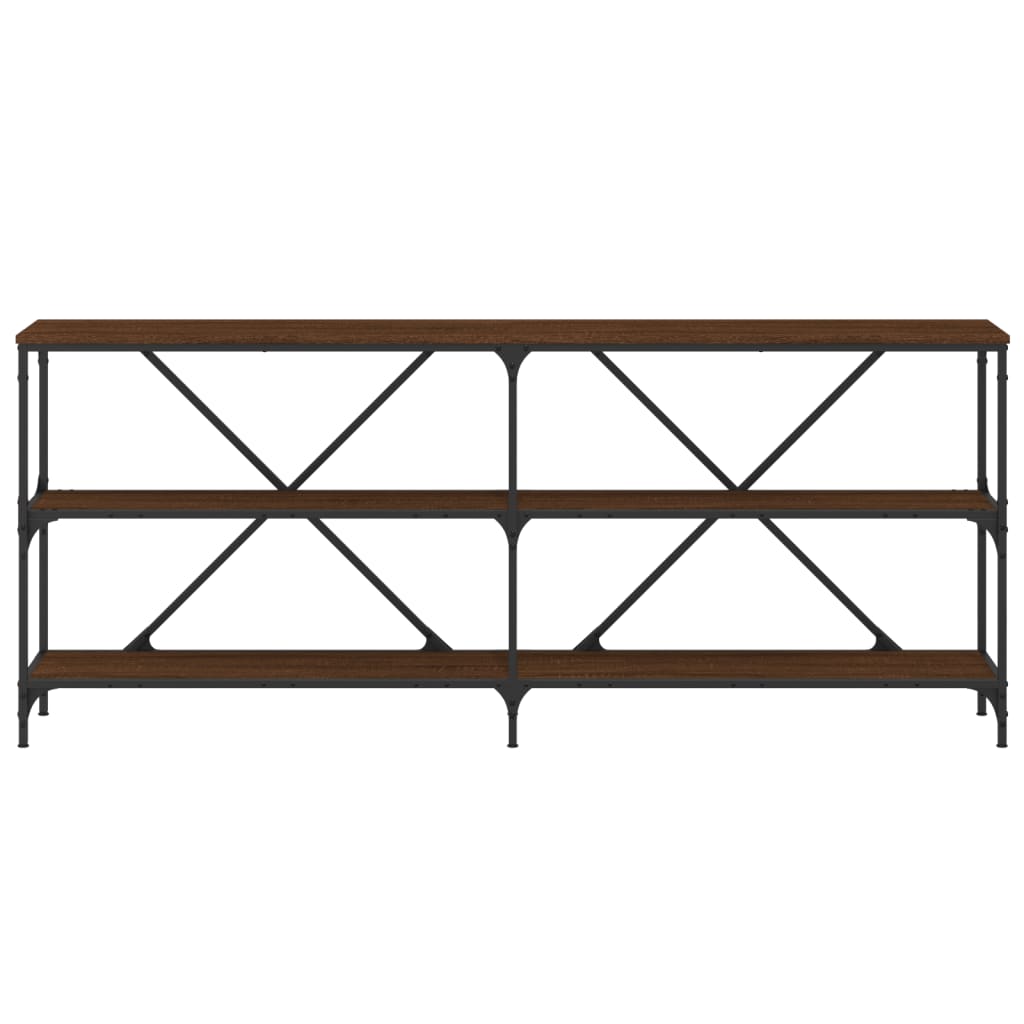 Salongbord brun eik 180x30x75 cm konstruert tre og jern
