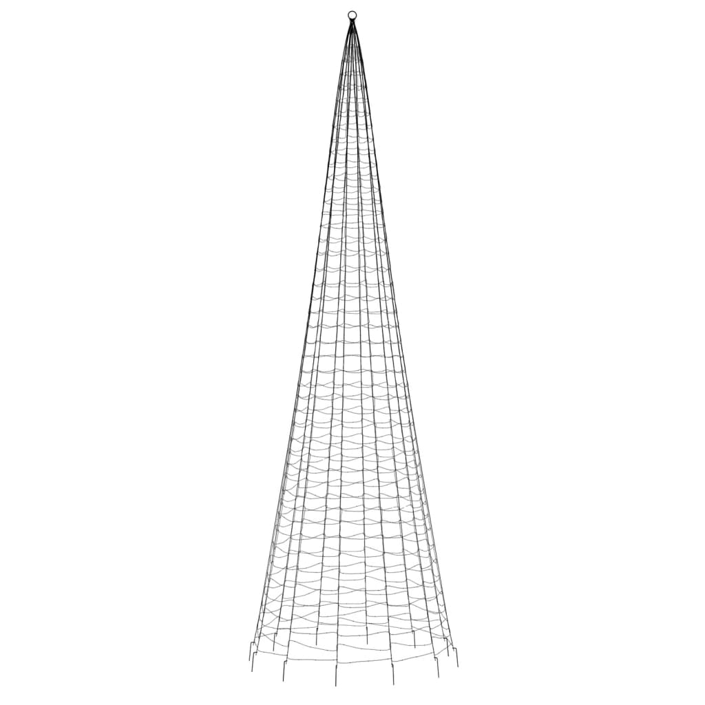 LED juletre på flaggstang 1534 LEDs Blå 500 cm