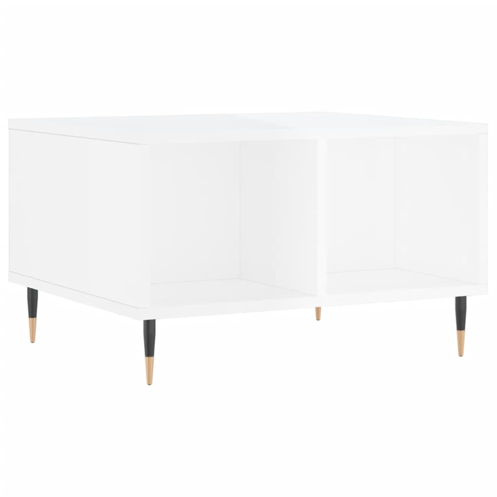 Salongbord høyglans hvit 60x50x36,5 cm konstruert tre