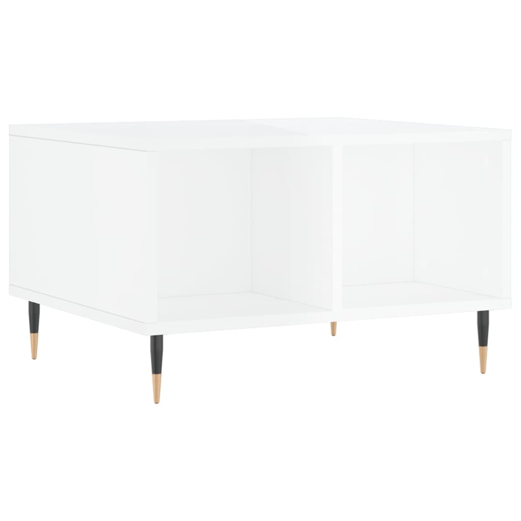 Salongbord høyglans hvit 60x50x36,5 cm konstruert tre
