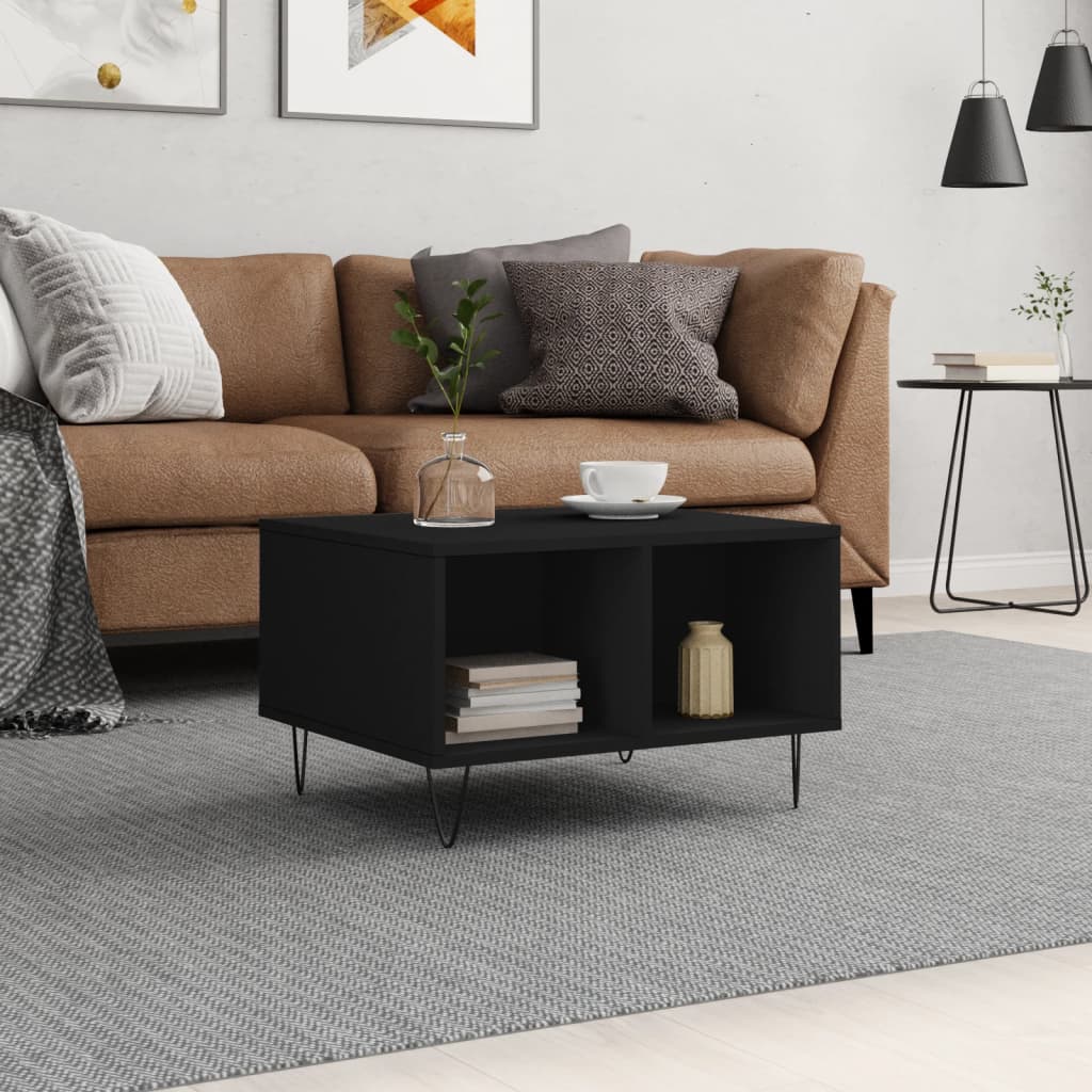 Salongbord svart 60x50x36,5 cm konstruert tre