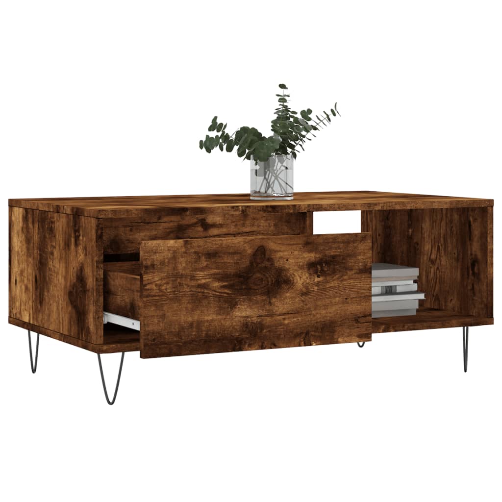 Salongbord røkt eik 90x50x36,5 cm konstruert tre
