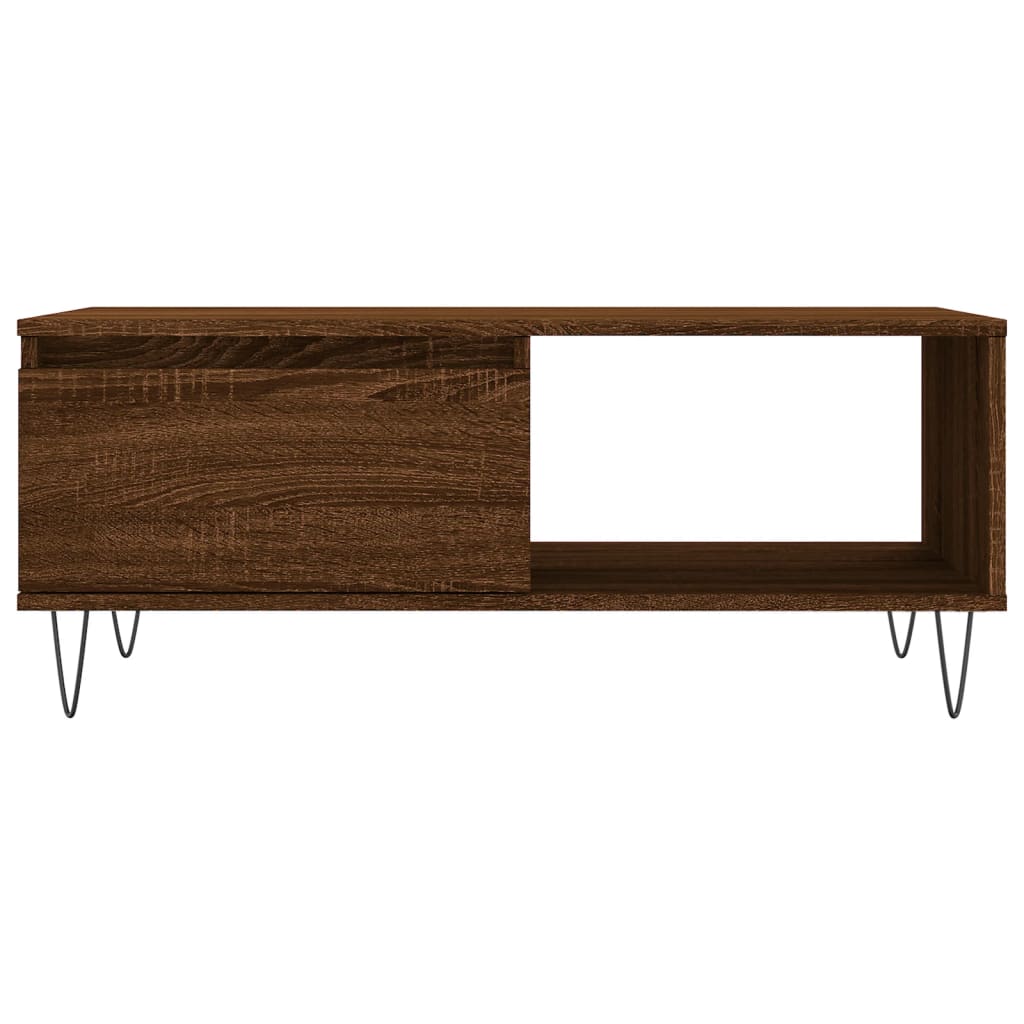Salongbord brun eik 90x50x36,5 cm konstruert tre