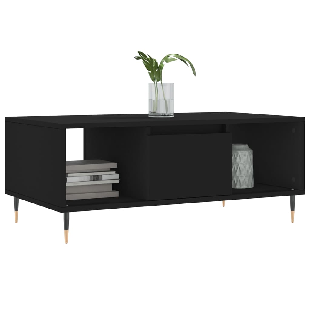Salongbord svart 90x50x36,5 cm konstruert tre