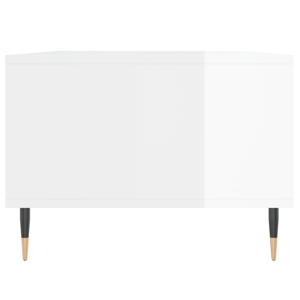 Salongbord høyglans hvit 90x50x36,5 cm konstruert tre