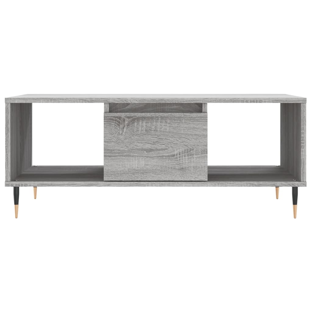Salongbord grå sonoma 90x50x36,5 cm konstruert tre