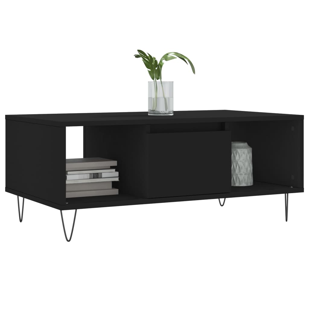 Salongbord svart 90x50x36,5 cm konstruert tre