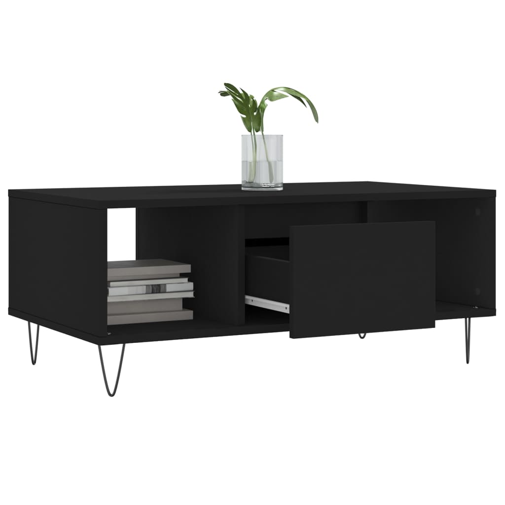 Salongbord svart 90x50x36,5 cm konstruert tre