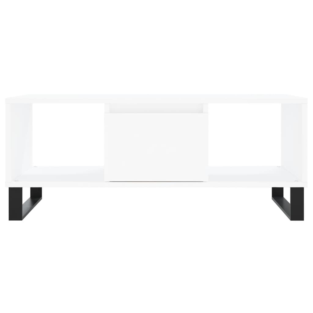 Salongbord hvit 90x50x36,5 cm konstruert tre