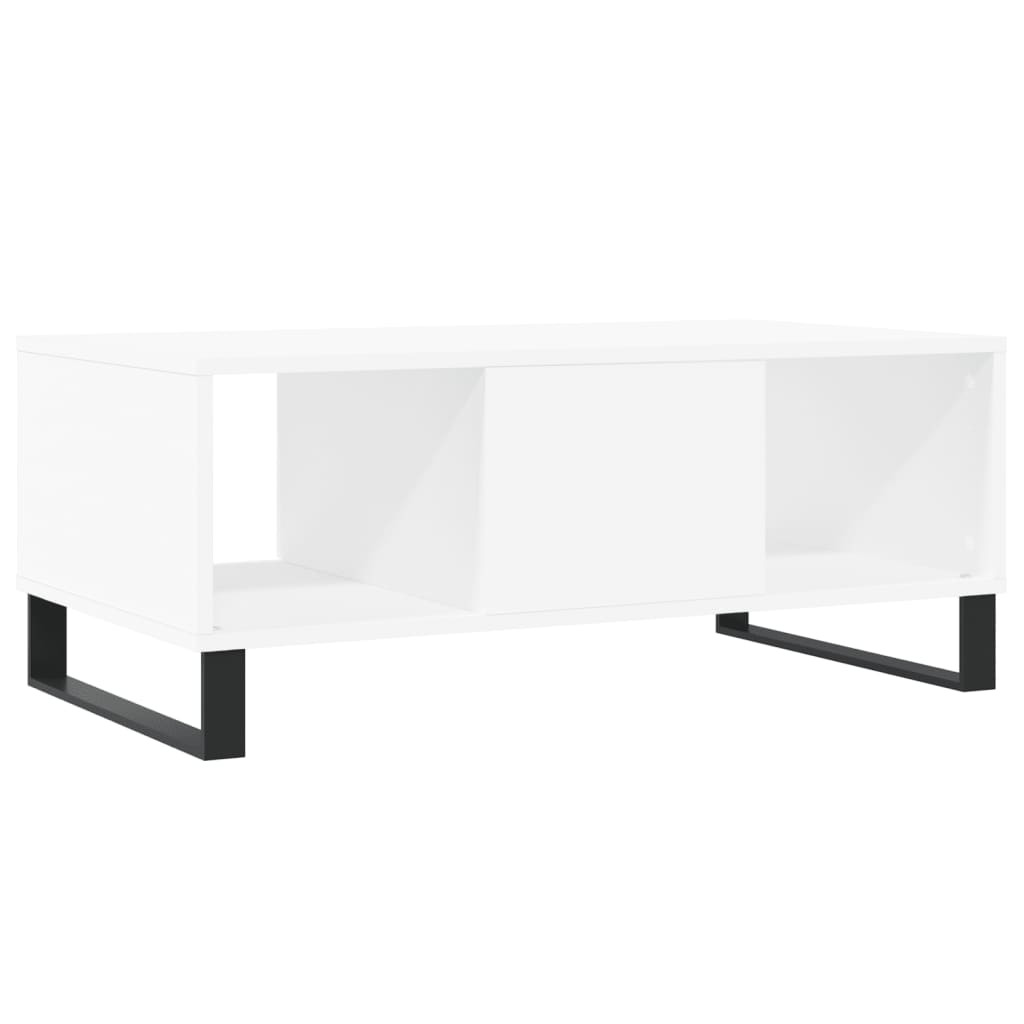 Salongbord hvit 90x50x36,5 cm konstruert tre
