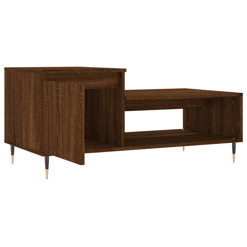 Salongbord brun eik 100x50x45 cm konstruert tre