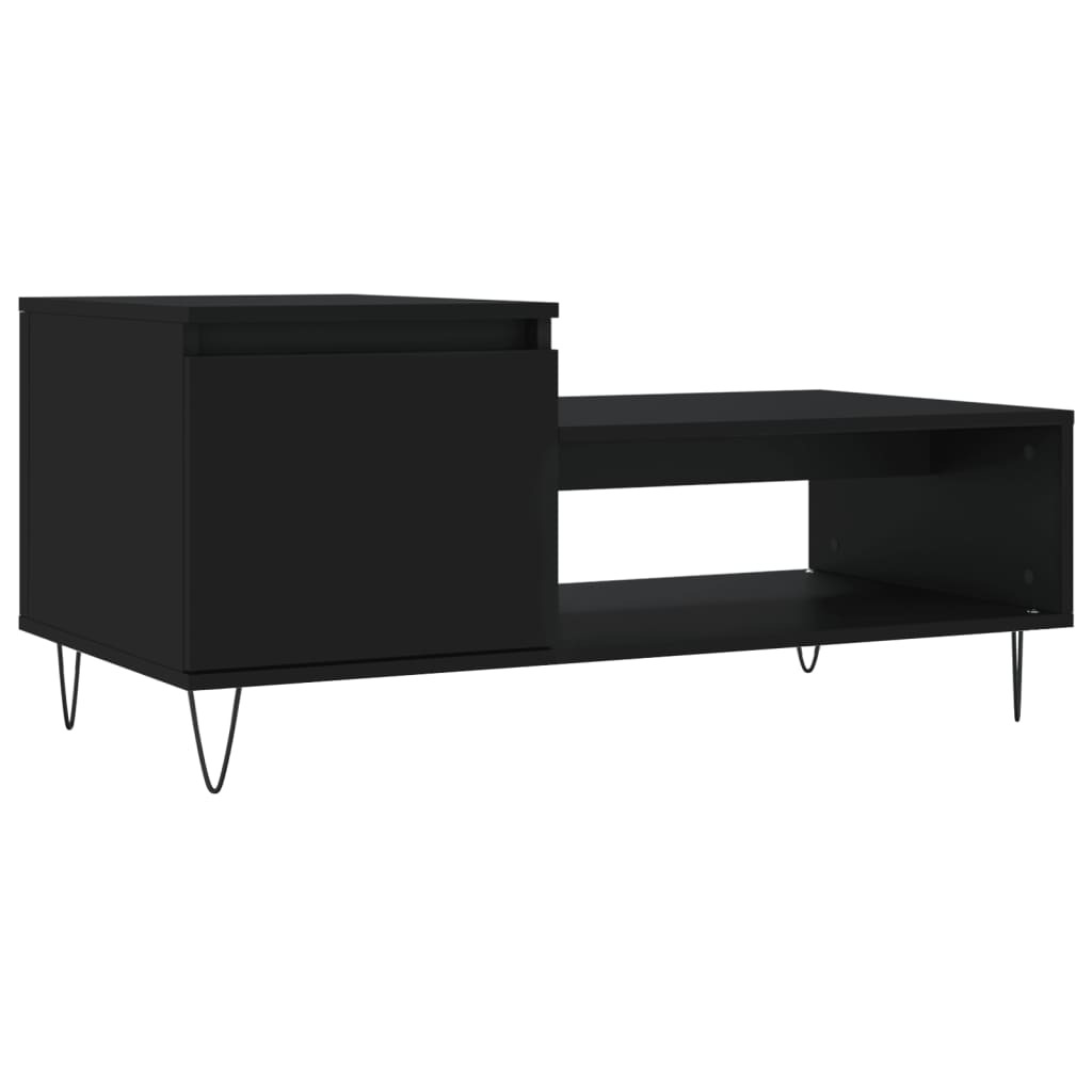 Salongbord svart 100x50x45 cm konstruert tre