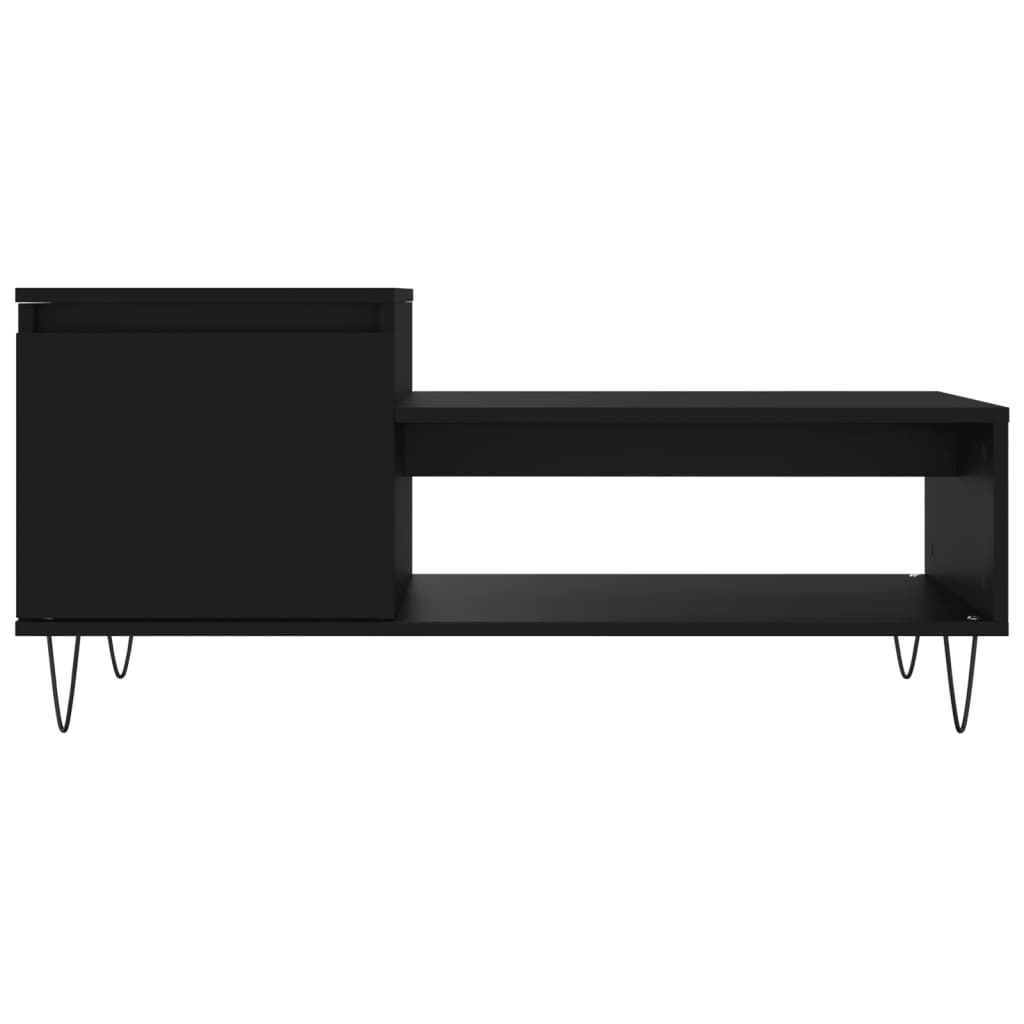 Salongbord svart 100x50x45 cm konstruert tre