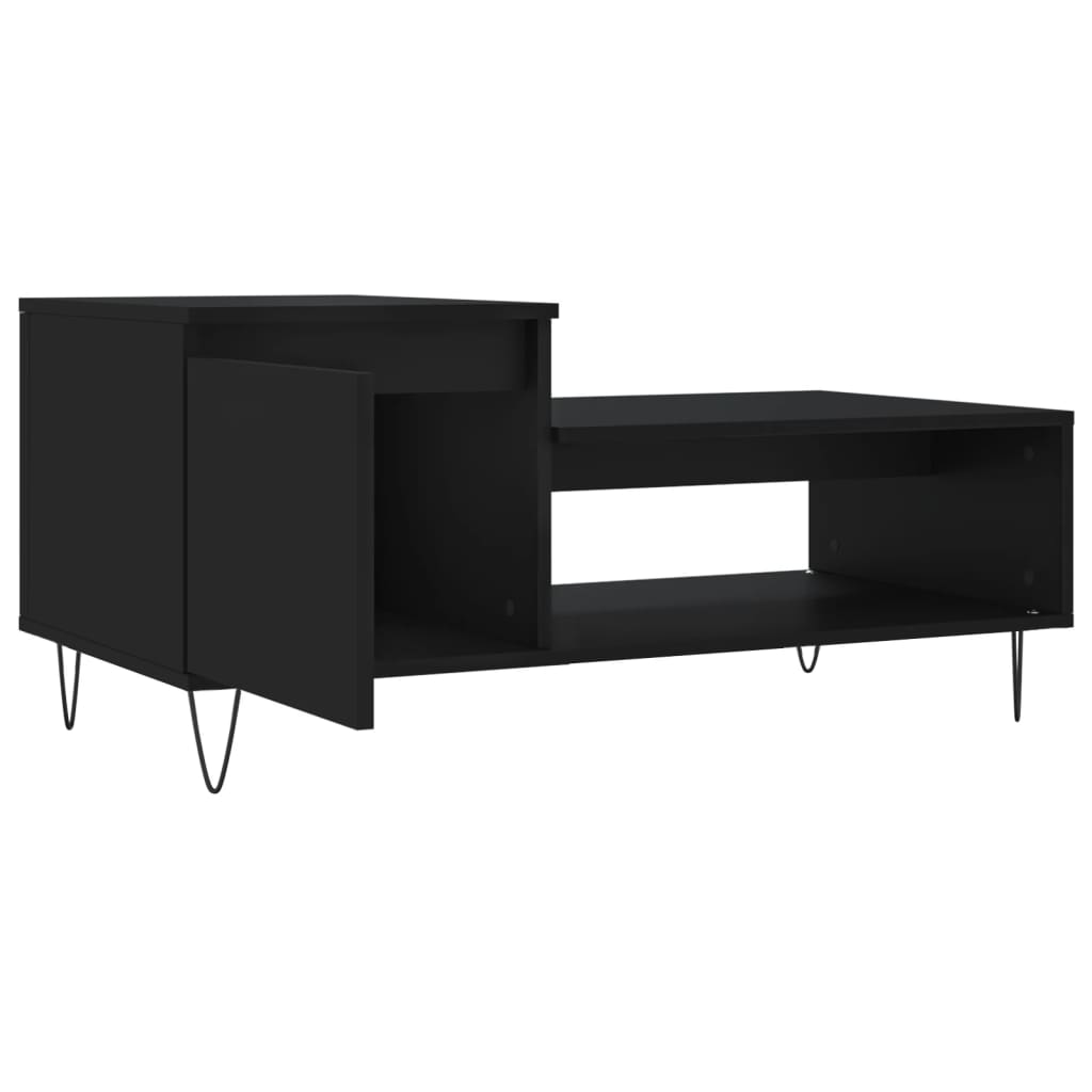 Salongbord svart 100x50x45 cm konstruert tre