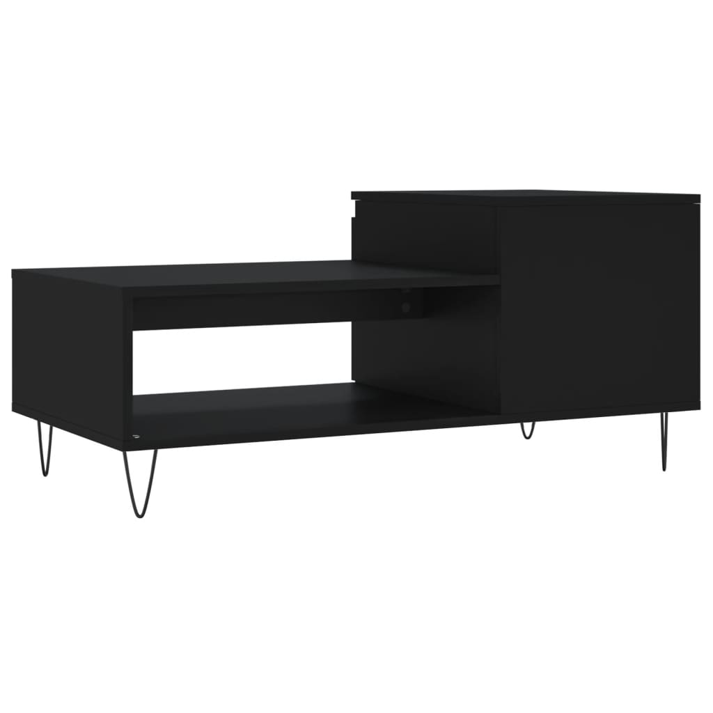 Salongbord svart 100x50x45 cm konstruert tre