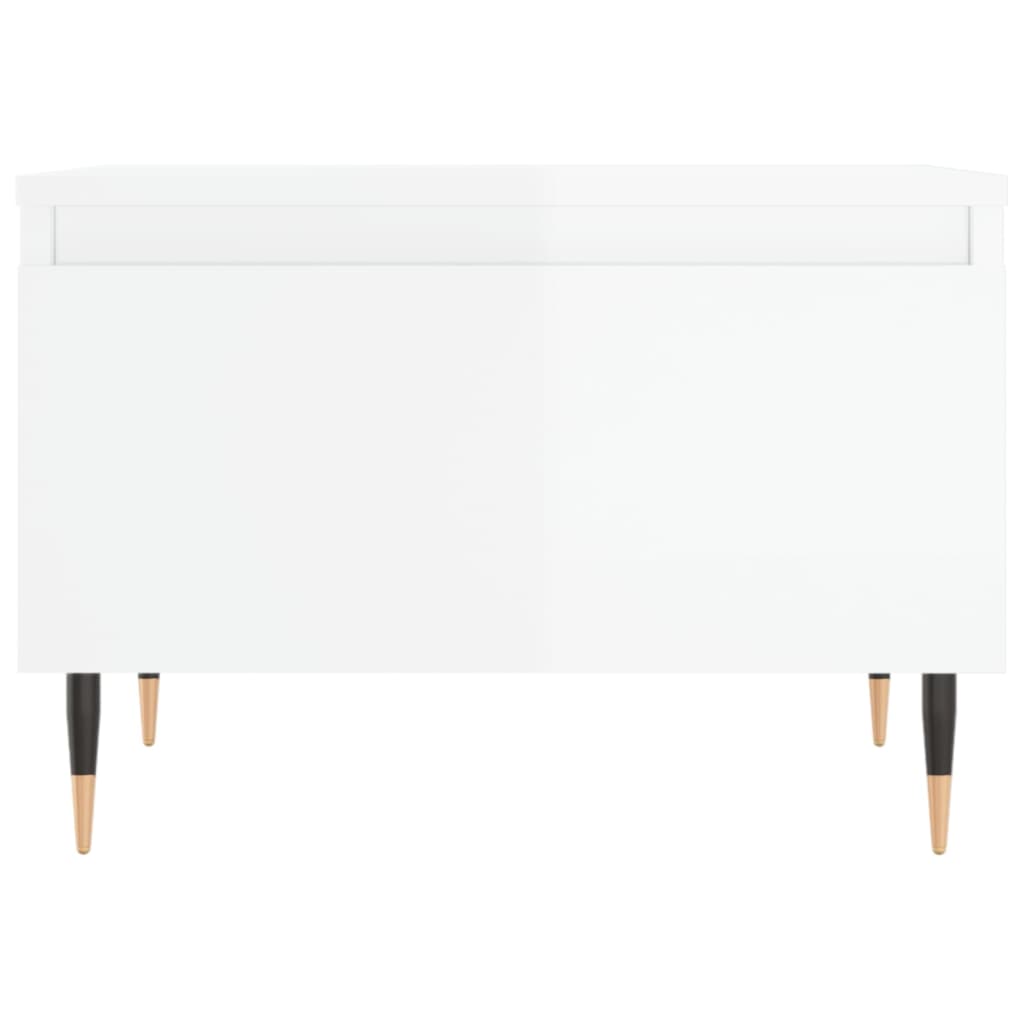 Salongbord 2 stk høyglans hvit 50x46x35 cm konstruert tre