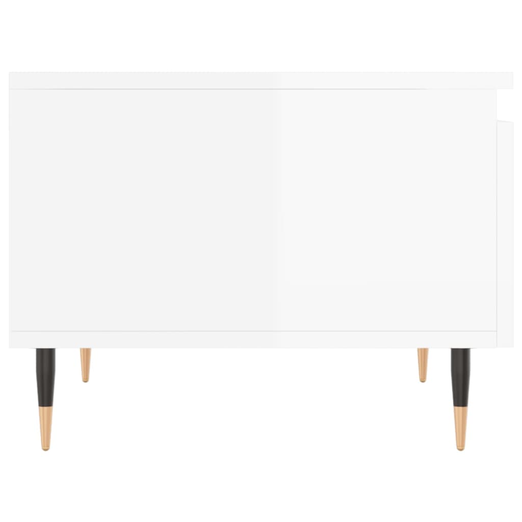 Salongbord 2 stk høyglans hvit 50x46x35 cm konstruert tre