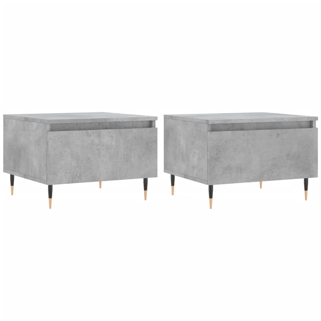 Saongbord 2 stk betonggrå 50x46x35 cm konstruert tre