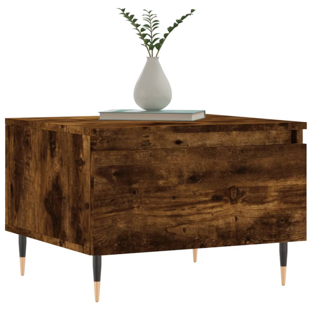 Salongbord 2 stk røkt eik 50x46x35 cm konstruert tre