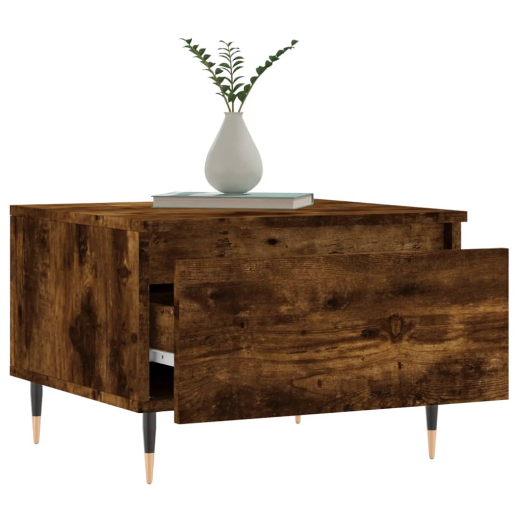 Salongbord 2 stk røkt eik 50x46x35 cm konstruert tre