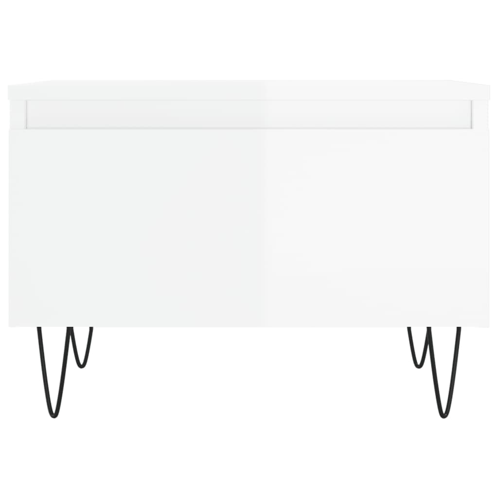 Salongbord 2 stk høyglans hvit 50x46x35 cm konstruert tre