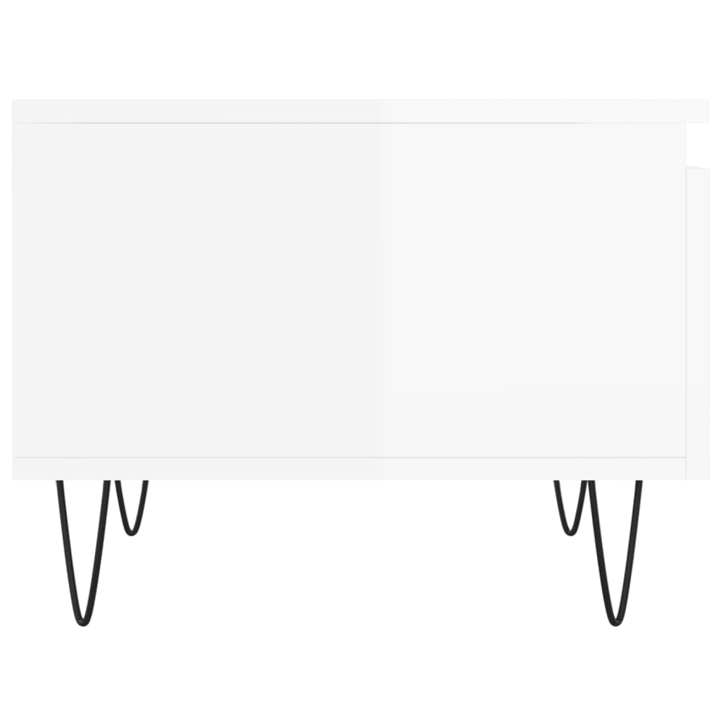 Salongbord 2 stk høyglans hvit 50x46x35 cm konstruert tre