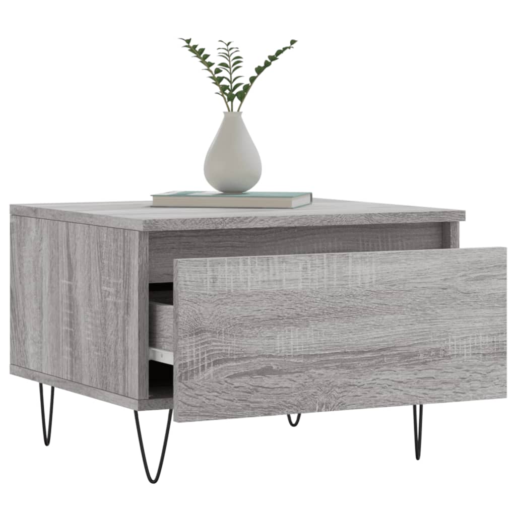 Salongbord 2 stk grå sonoma 50x46x35 cm konstruert tre