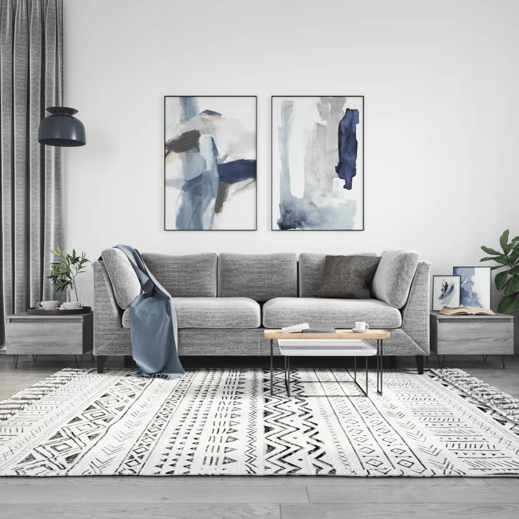 Salongbord 2 stk grå sonoma 50x46x35 cm konstruert tre