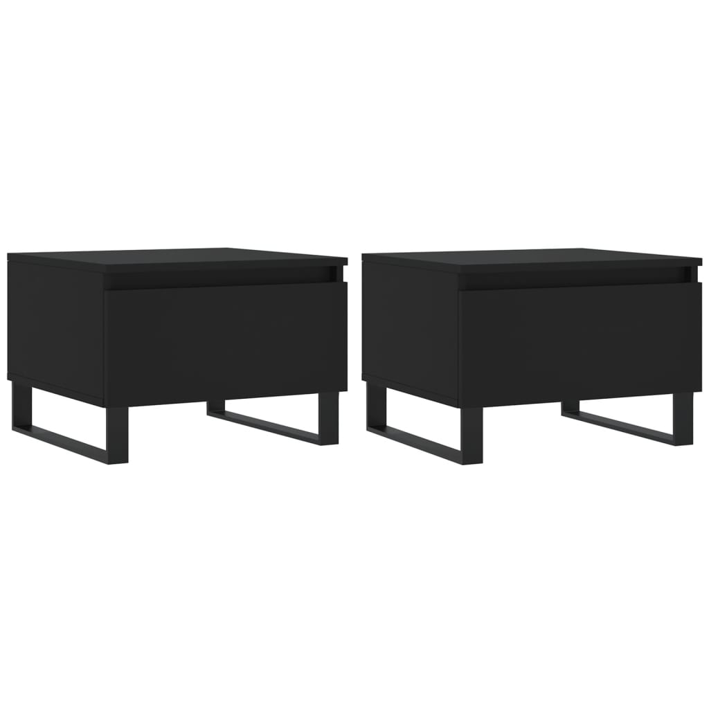 Salongbord 2 stk svart 50x46x35 cm konstruert tre