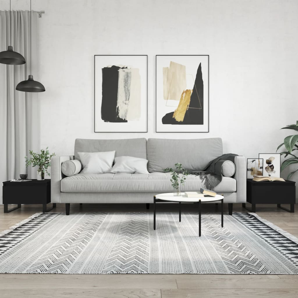 Salongbord 2 stk svart 50x46x35 cm konstruert tre