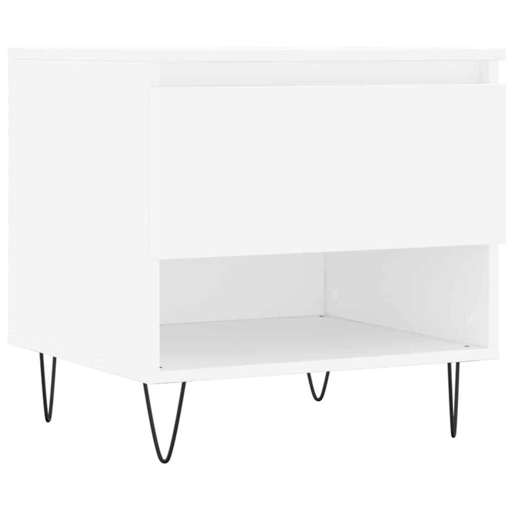 Salongbord 2 stk hvit 50x46x50 cm konstruert tre