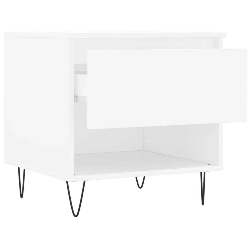Salongbord 2 stk hvit 50x46x50 cm konstruert tre