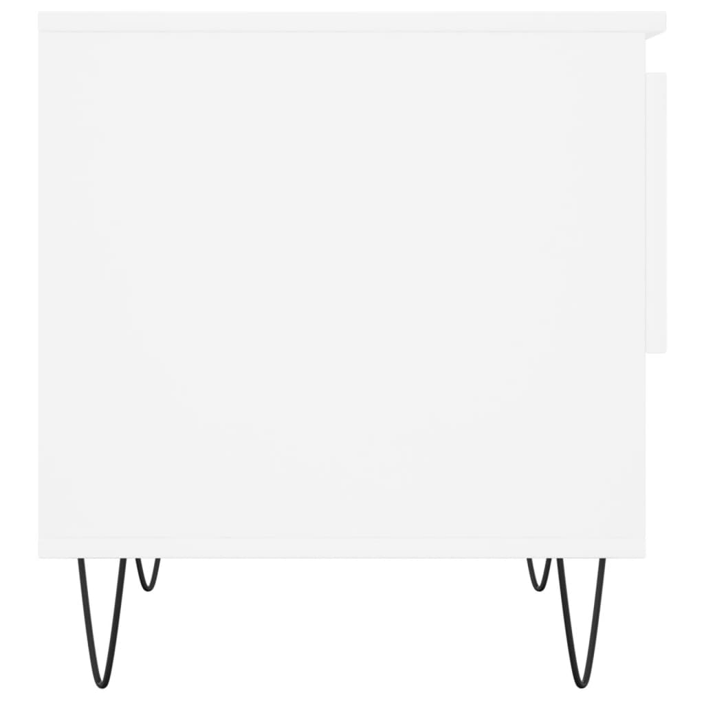 Salongbord 2 stk hvit 50x46x50 cm konstruert tre