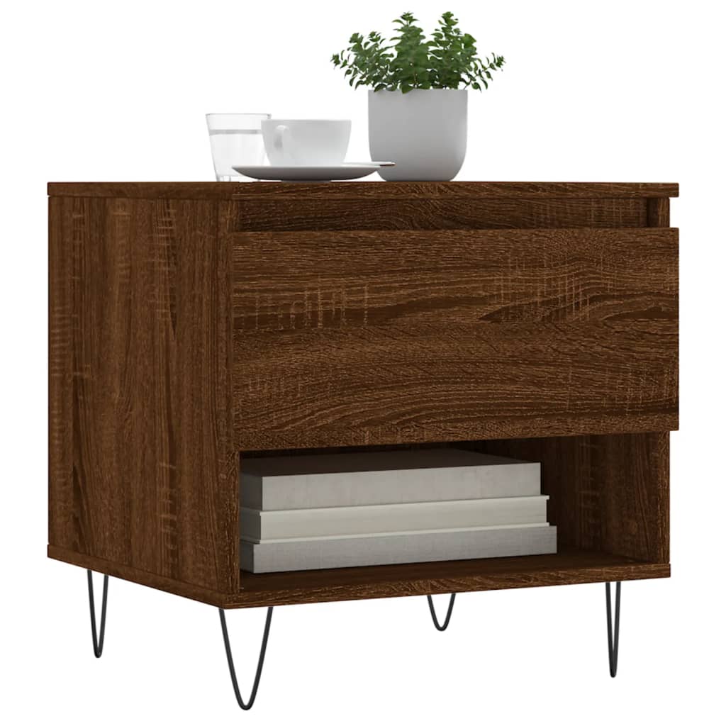 Salongbord 2 stk brun eik 50x46x50 cm konstruert tre