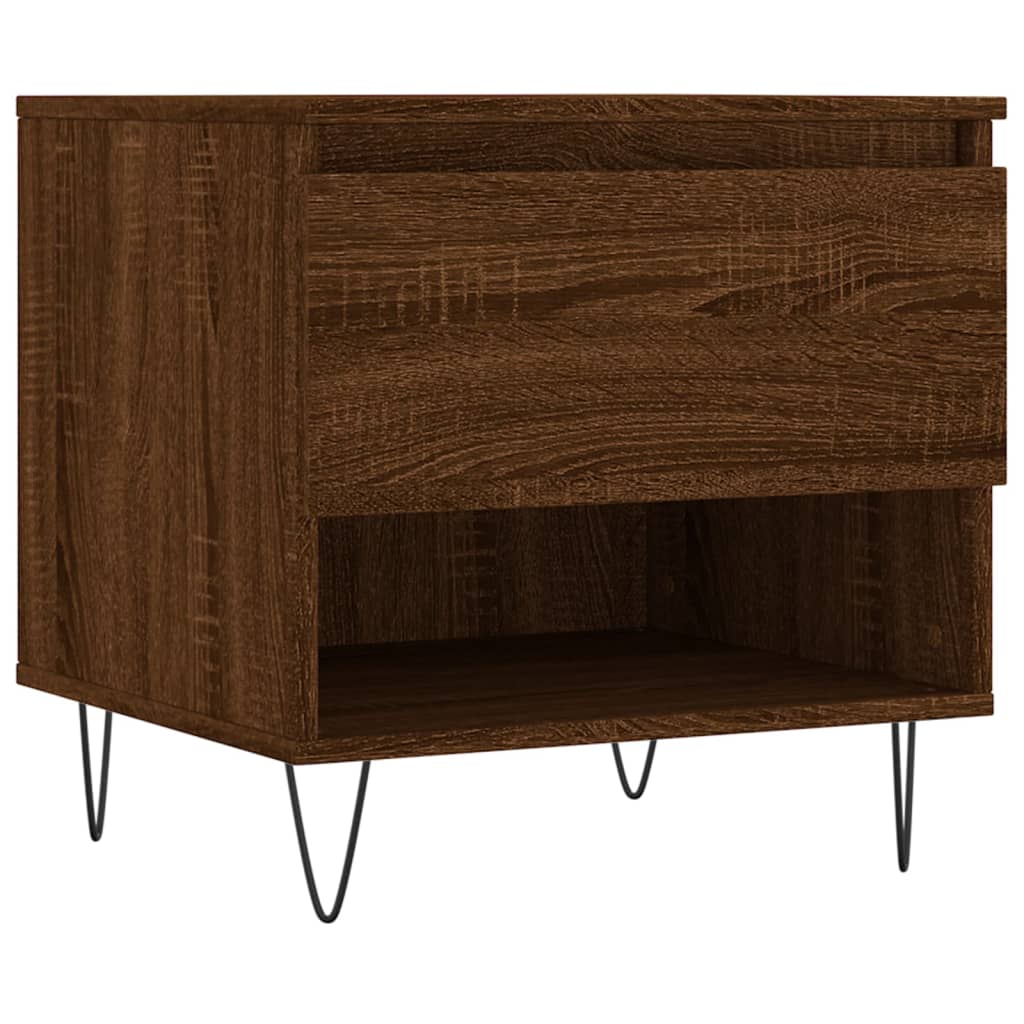 Salongbord 2 stk brun eik 50x46x50 cm konstruert tre