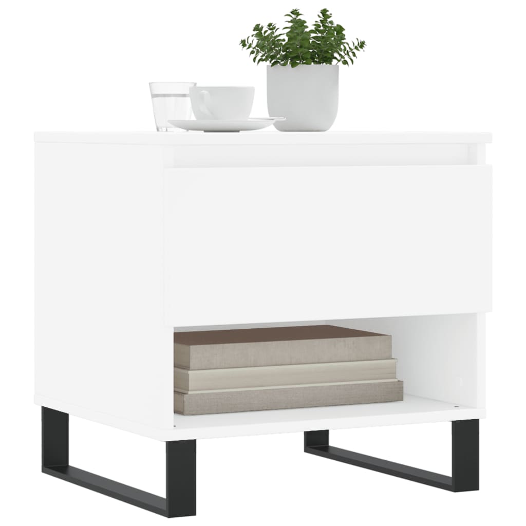 Salongbord 2 stk hvit 50x46x50 cm konstruert tre