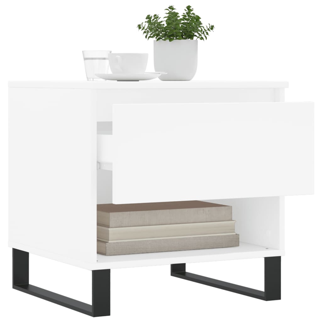 Salongbord 2 stk hvit 50x46x50 cm konstruert tre