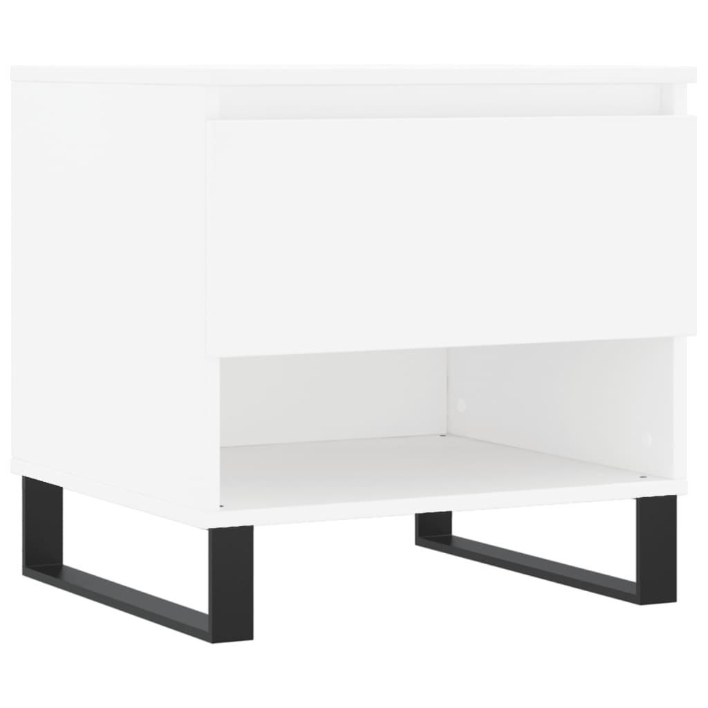 Salongbord 2 stk hvit 50x46x50 cm konstruert tre