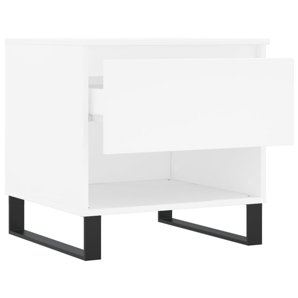 Salongbord 2 stk hvit 50x46x50 cm konstruert tre