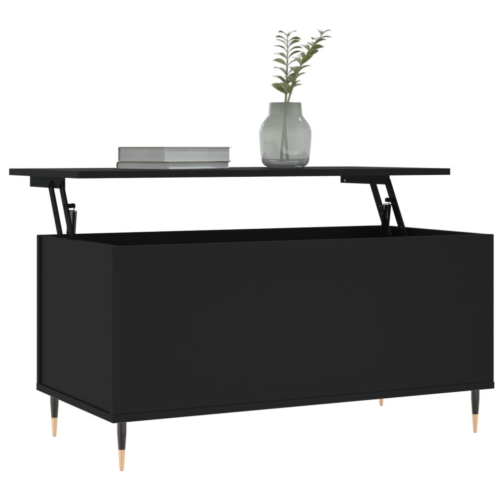 Salongbord svart 90x44,5x45 cm konstruert tre